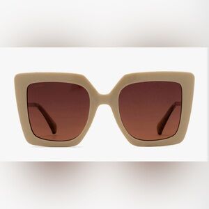 MaxMara Taupe Cat Eye Sunglasses with Brown Gradient Lenses